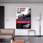 affiche 24h du mans porsche vintage