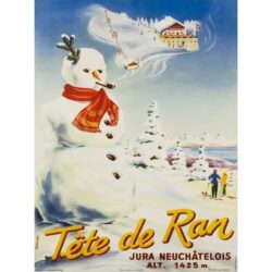 affiche alpes jura ski vintage