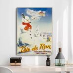 affiche alpes jura ski vintage