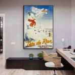 affiche alpes jura ski vintage