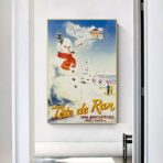 affiche alpes jura ski vintage