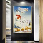 affiche alpes jura ski vintage