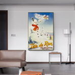 affiche alpes jura ski vintage