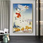 affiche alpes jura ski vintage