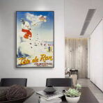 affiche alpes jura ski vintage