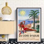 affiche alpes provence cote d'azur vintage