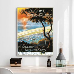 affiche ancienne le touquet paris plage