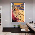 affiche arrivee du tour de france vintage