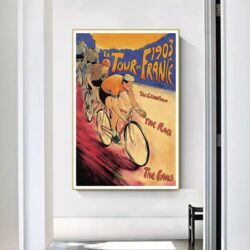 affiche arrivee du tour de france vintage