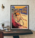 affiche arrivee du tour de france vintage