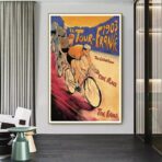 affiche arrivee du tour de france vintage