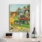 affiche barbecue vintag