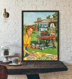 affiche barbecue vintag