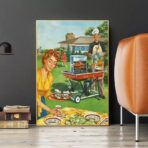 affiche barbecue vintag