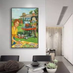 affiche barbecue vintag