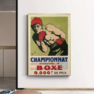 affiche boxe francaise vintage