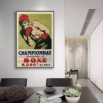 affiche boxe francaise vintage
