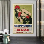 affiche boxe francaise vintage