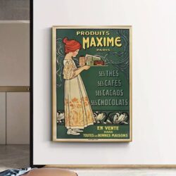affiche cafe chocolat vintage
