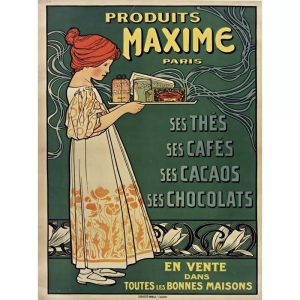 affiche cafe chocolat vintage