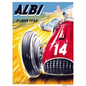affiche course auto vintage