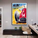 affiche course auto vintage