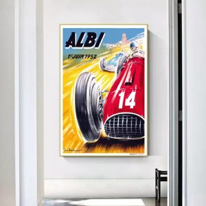 affiche course auto vintage