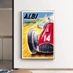 affiche course auto vintage