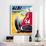 affiche course auto vintage