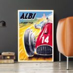 affiche course auto vintage