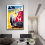 affiche course auto vintage