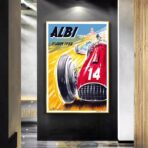 affiche course auto vintage
