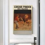 affiche cirque vintage lion