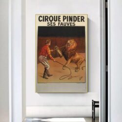 affiche cirque vintage lion