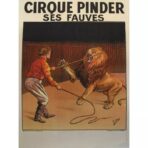 affiche cirque vintage lion