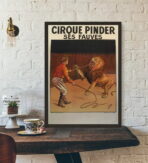 affiche cirque vintage lion