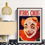 affiche clown vintage
