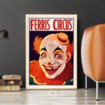affiche clown vintage