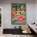 affiche vintage coca cola sport
