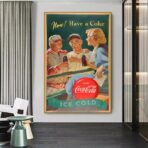 affiche vintage coca cola sport
