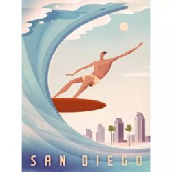affiche de competition de surf vintage
