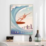 affiche de competition de surf vintage