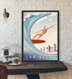 affiche de competition de surf vintage