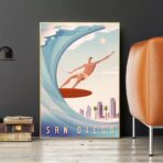 affiche de competition de surf vintage