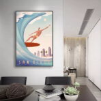 affiche de competition de surf vintage