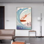 affiche de competition de surf vintage