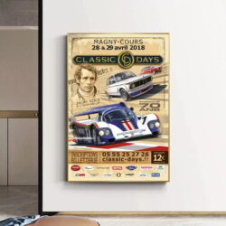 affiche course automobile vintage