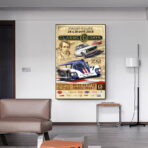 affiche course automobile vintage