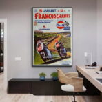 affiche course moto vintage