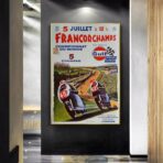 affiche course moto vintage
